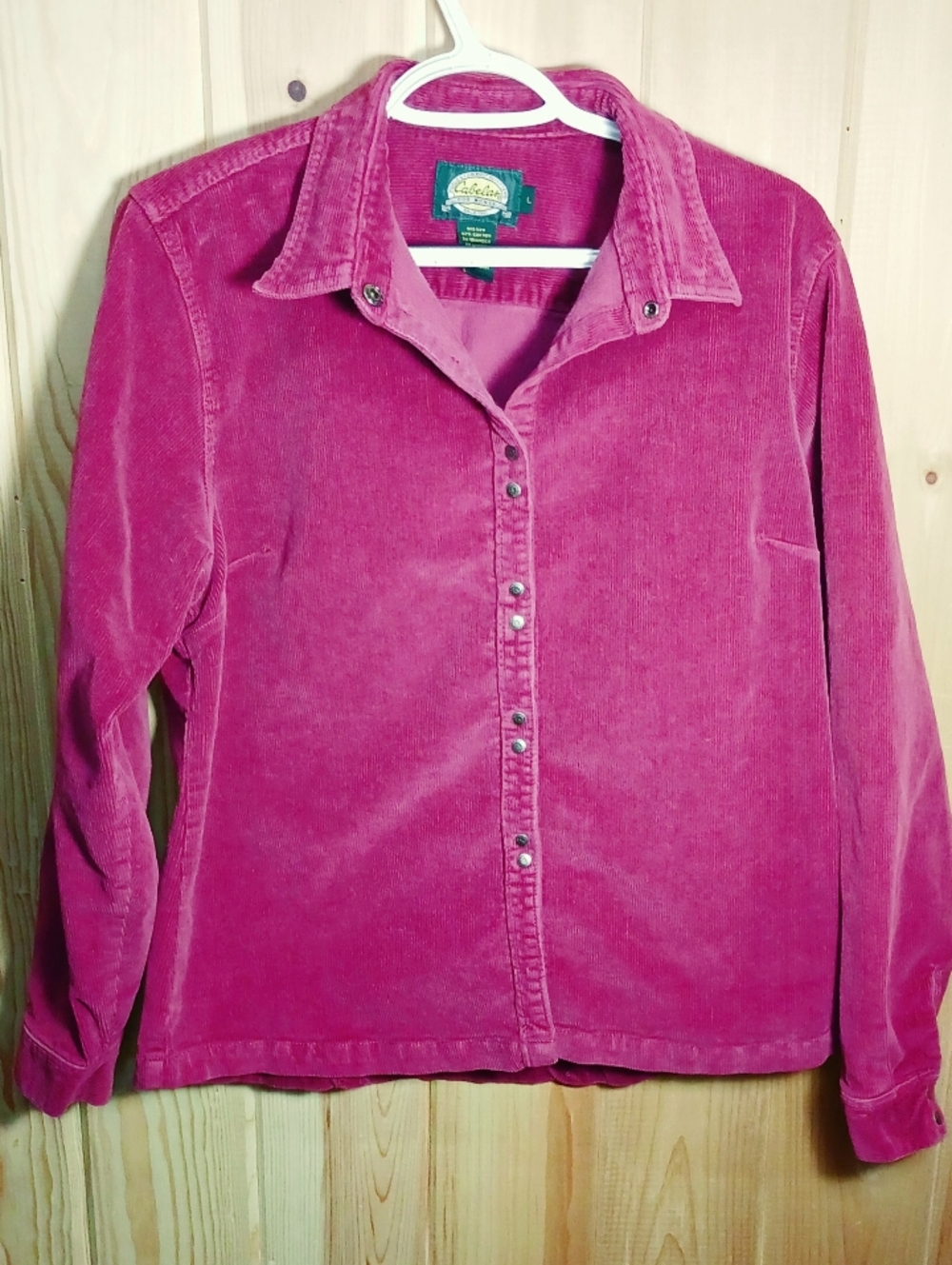 Cabelas Womens Berry Colored Corduroy Snap-Front Shirt
